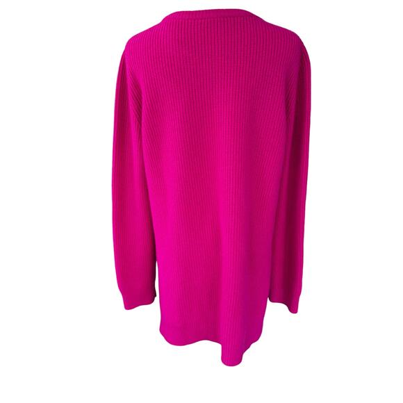 AKRIS Punto Wool Cashmere Sweater Hot Pink Size US 12 Large - Picture 2 of 8